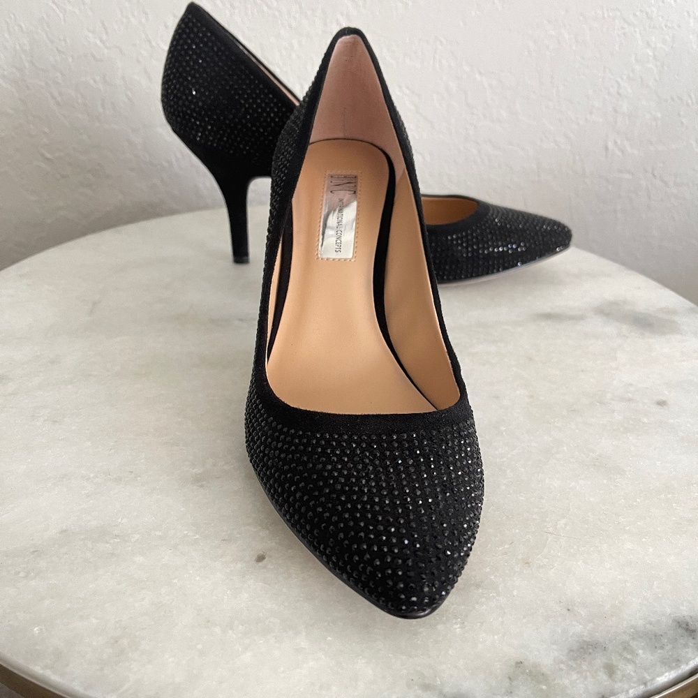 I.N.C. Black Crystal Studded Pump